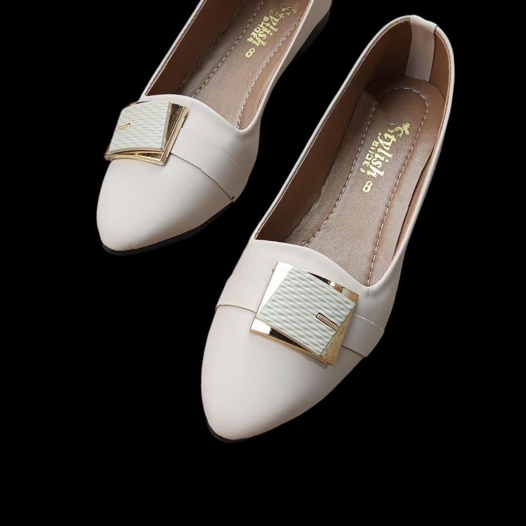 Women's PVC Casual Pumps (Beige)