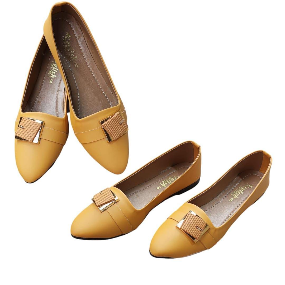 Women's PVC Casual Pumps (Mustard)