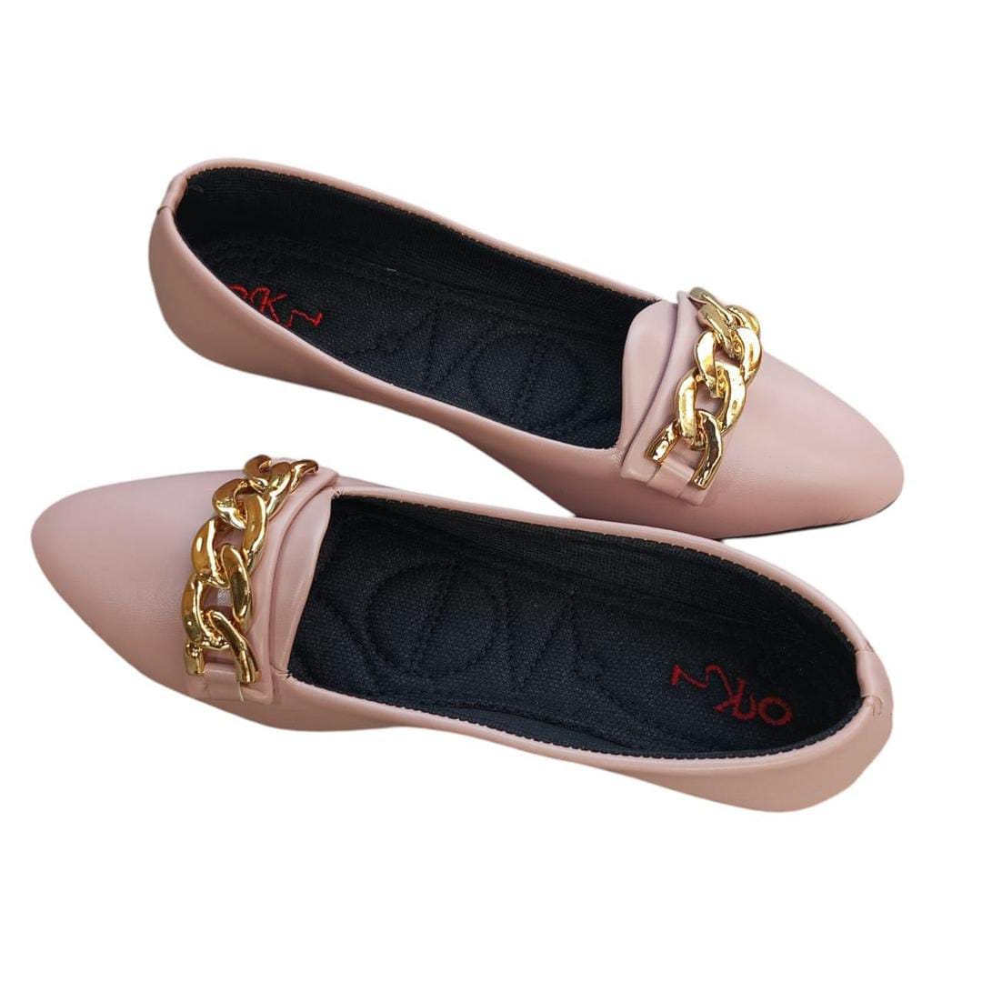 Women's PVC Casual Pumps (Light Pink)