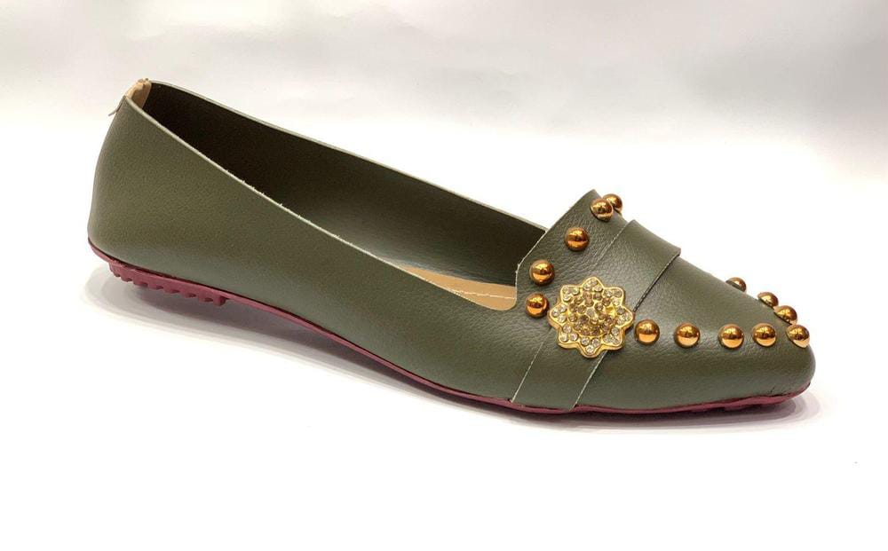 Women's Rexine Formal Pumps (Flower Design)