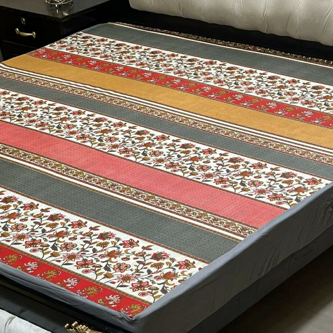 Multicolor Waterproof Terry Cotton Mattress Cover - Standard King Size (Multicolor)