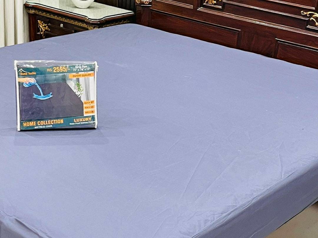 Micro Plain Double Bed Mattress Cover (Grey)