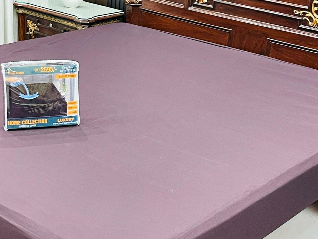 Micro Plain Bed Mattress Cover (Purple)
