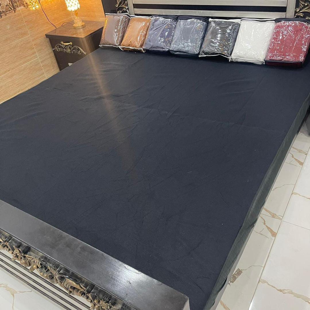 Terry Cotton Waterproof Mattress Cover for King Size Bed - 1 Pc (Black)