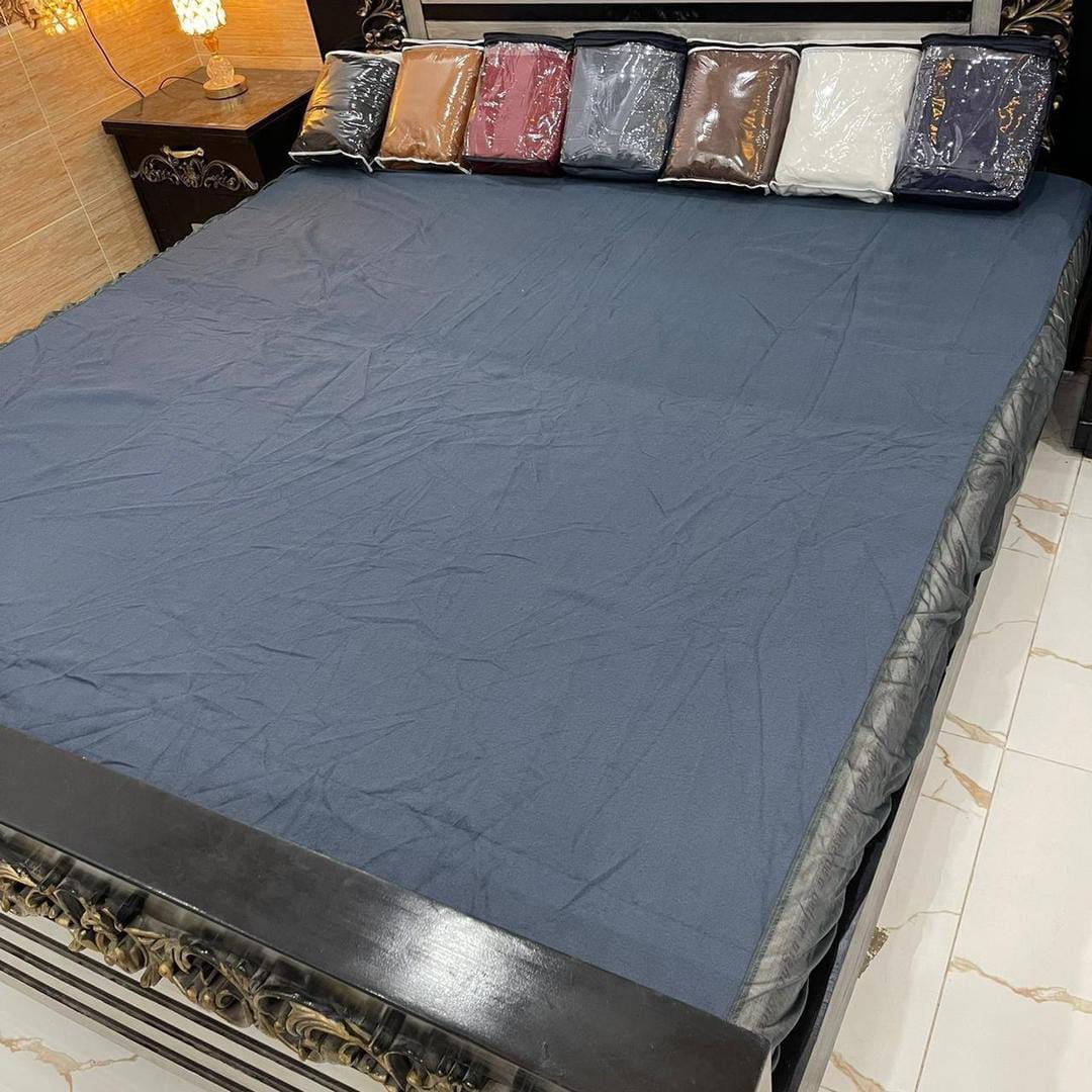 Terry Cotton Waterproof Mattress Cover for King Size Bed - 1 Pc (Grey)