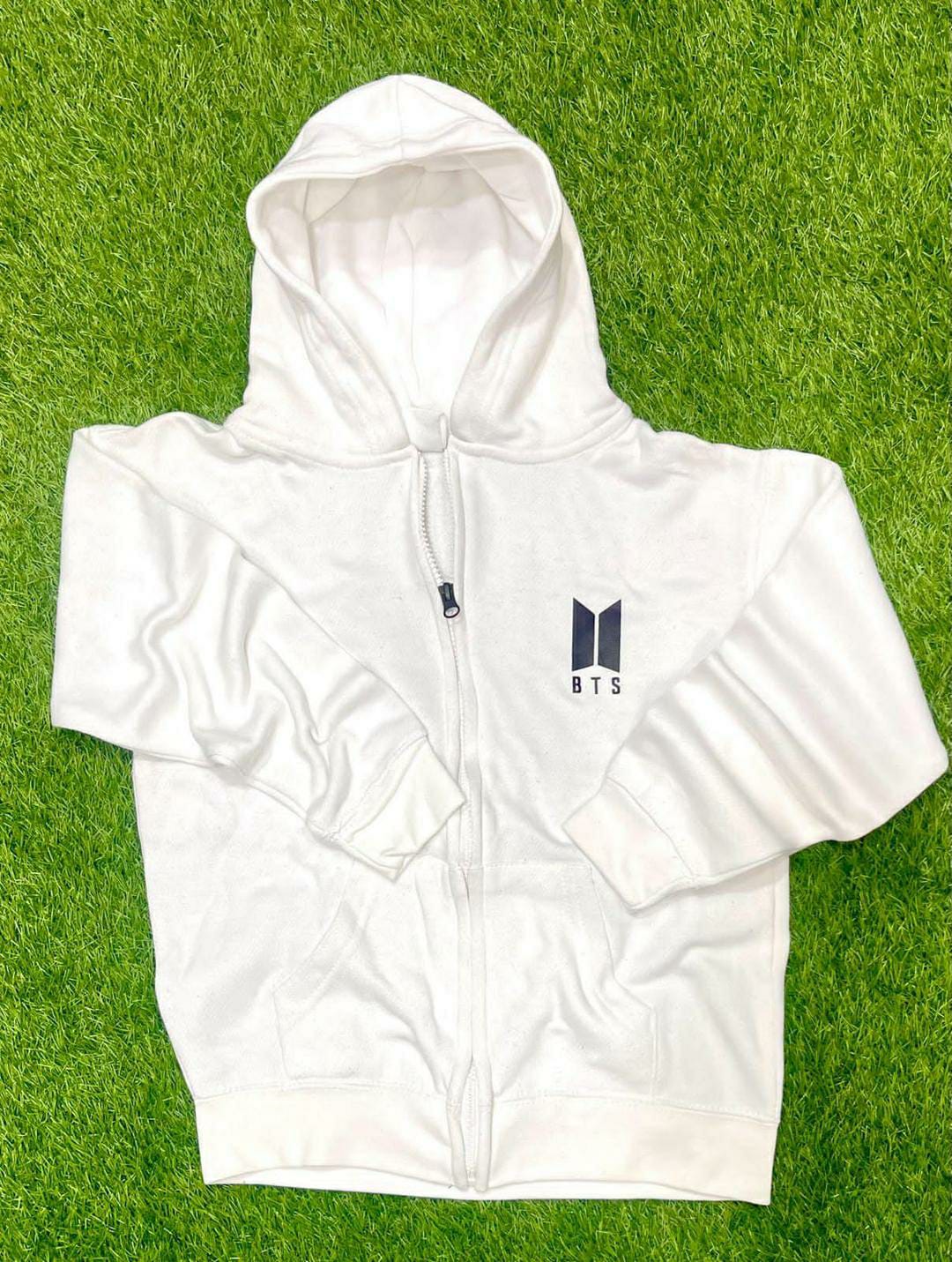 Stylish Printed Fleece Jacket - 1 Pc Women's Stitched Comfort (White)