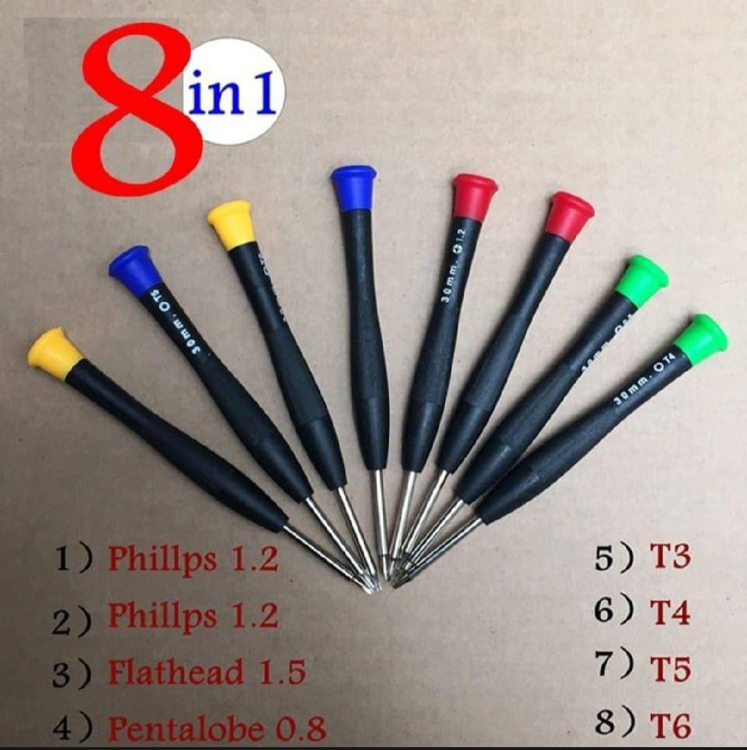 Multicolor Portable Screwdriver Set - 8 Pcs ABS Plastic Tool Kit
