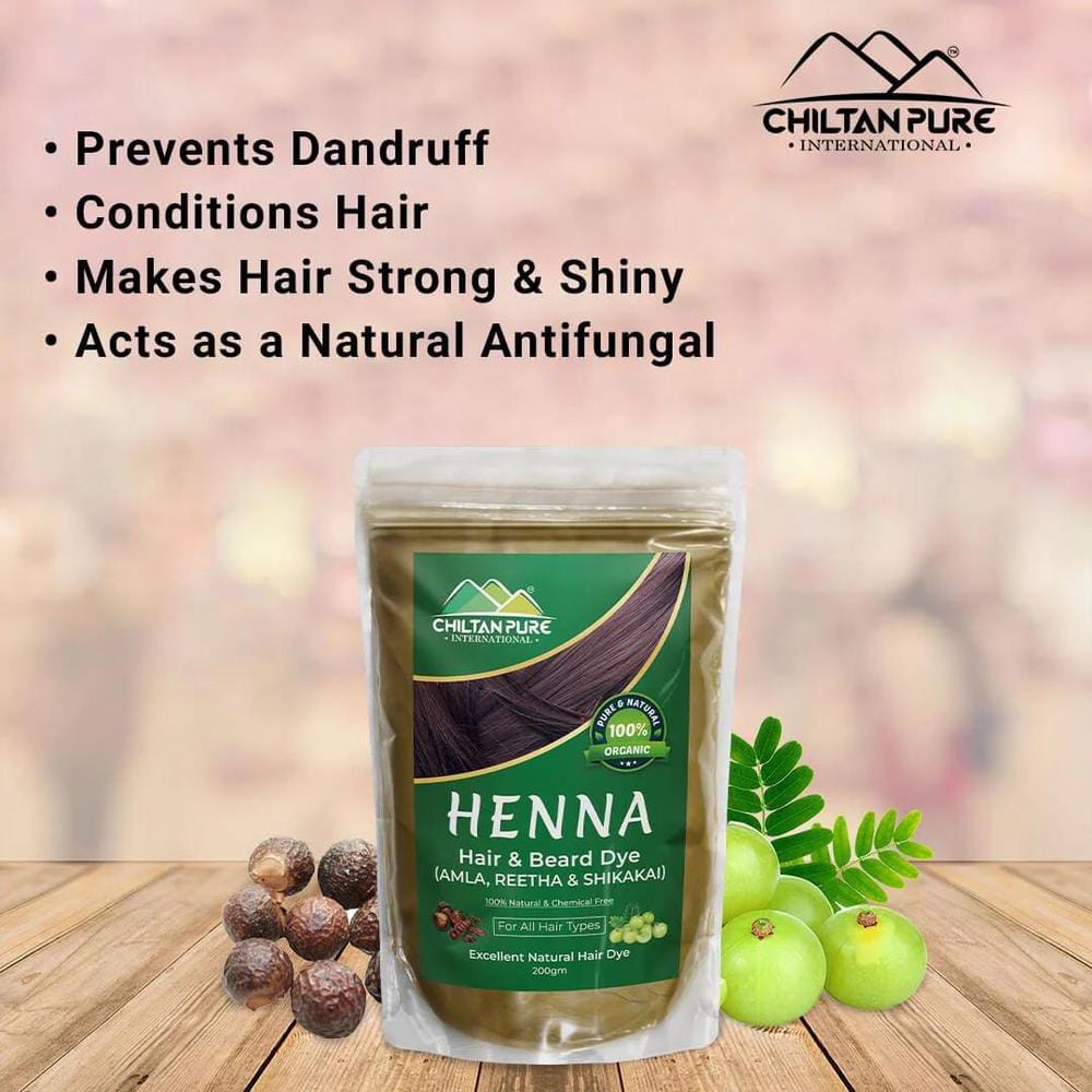 Henna Hair And Beard Dye (Amla, Retha, Shikakai)