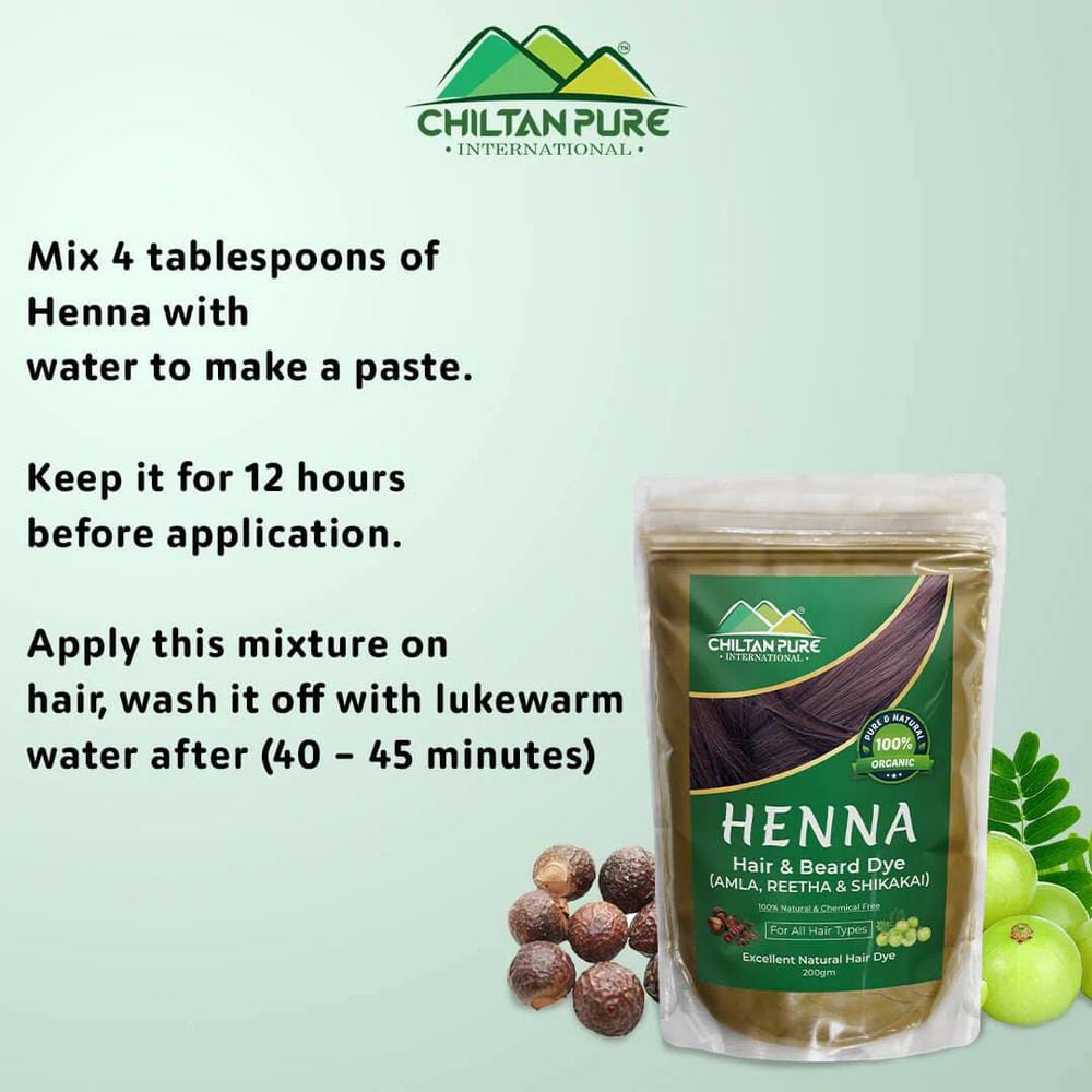 Henna Hair And Beard Dye (Amla, Retha, Shikakai)