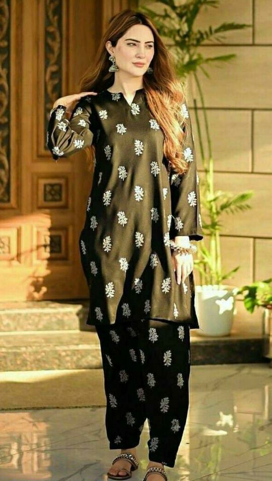 3 Pcs Women's Stitched Fancy Organza Embroidered Suit (Printed)