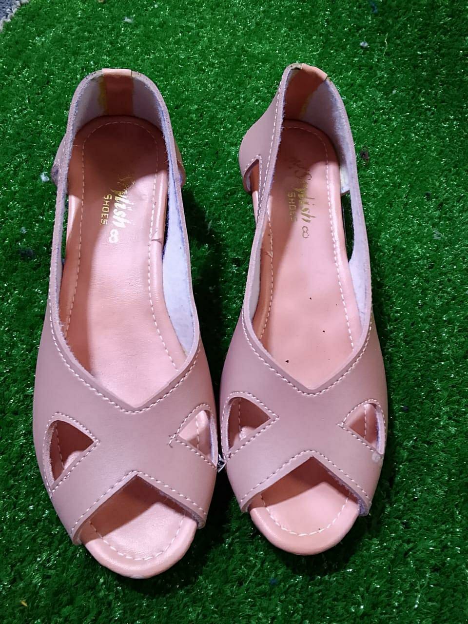 Women's Synthetic Leather Casual Pumps (Plan,Pink Design)