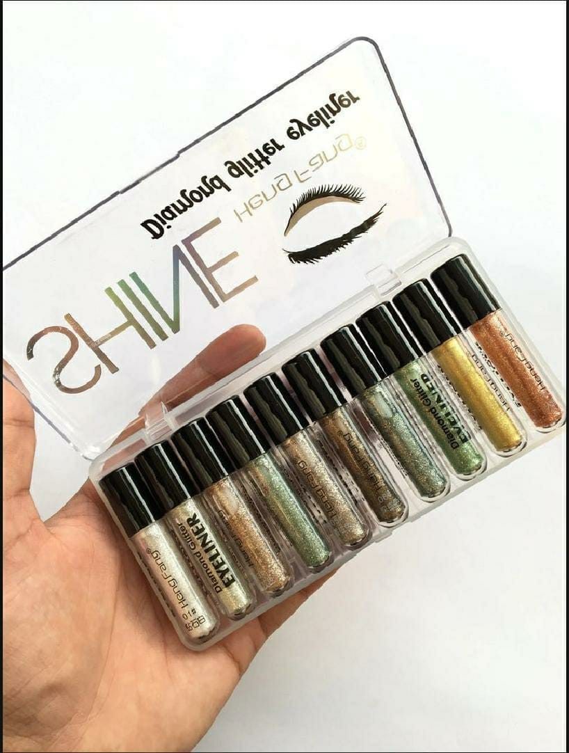 Glittery Liquid Eyeshadow- Pack Of 10