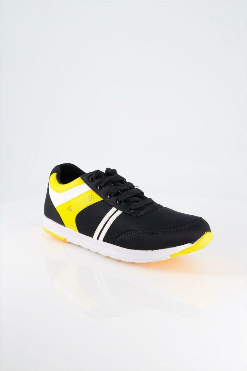 Men's Synthetic Leather Comfortable Joggers (Yellow Design)