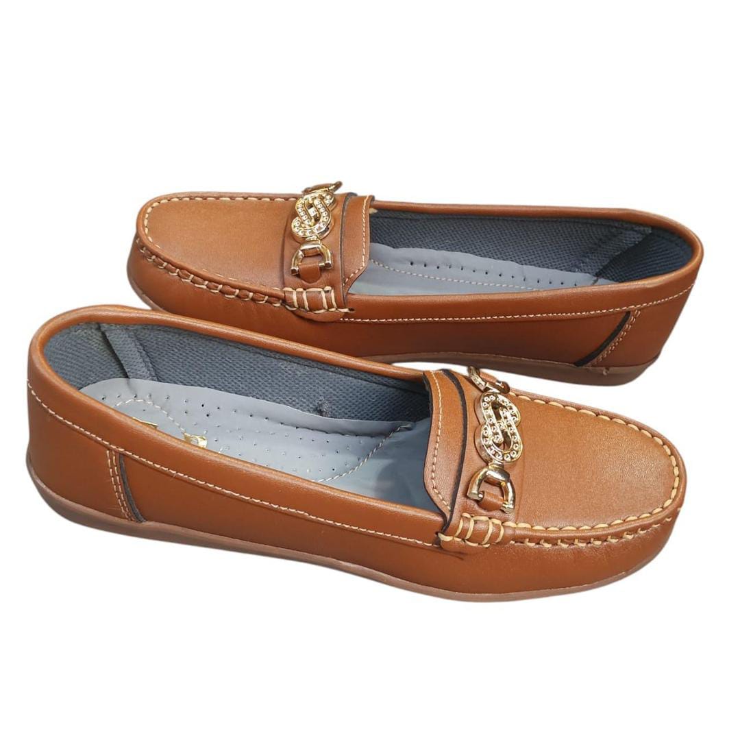 Women's PU Leather Fancy Pumps (Brown)