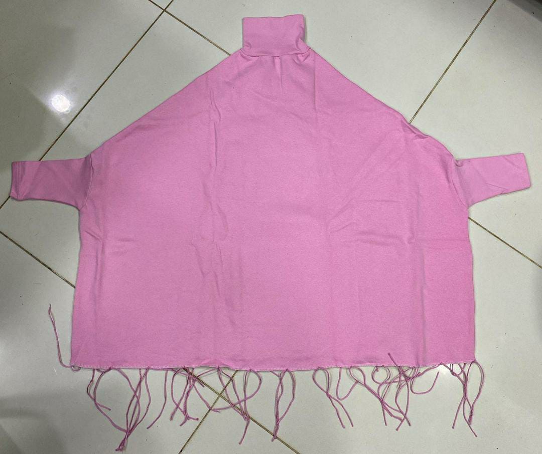 Women's Fleece Plain Poncho Cape Shawl