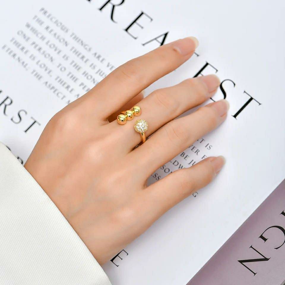 Zircon Circle Open Ball Ring For Girls