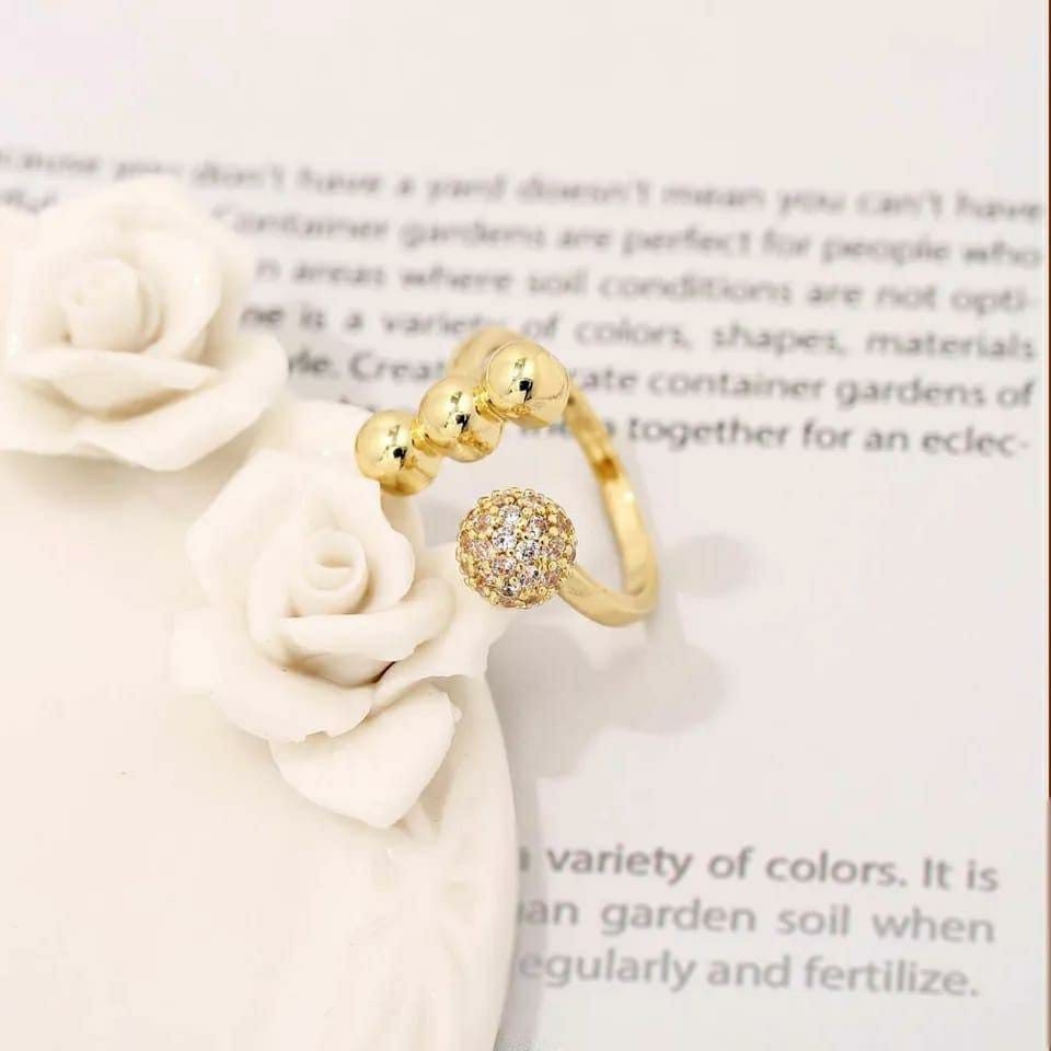 Zircon Circle Open Ball Ring For Girls