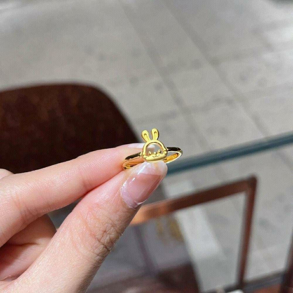 Trendy Bunny Design Adjustable Ring
