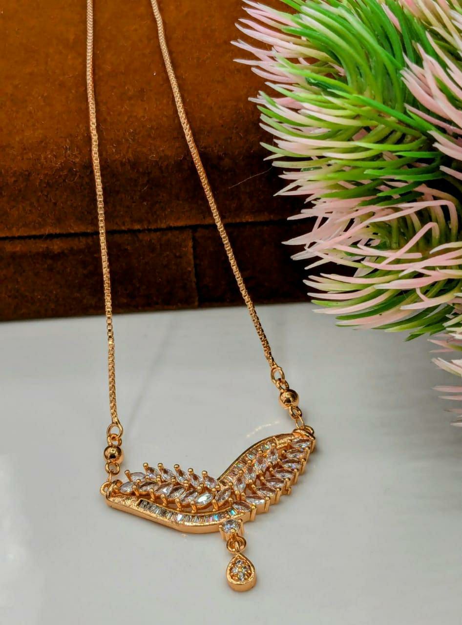 Funky Gold Plated Zircon Necklace