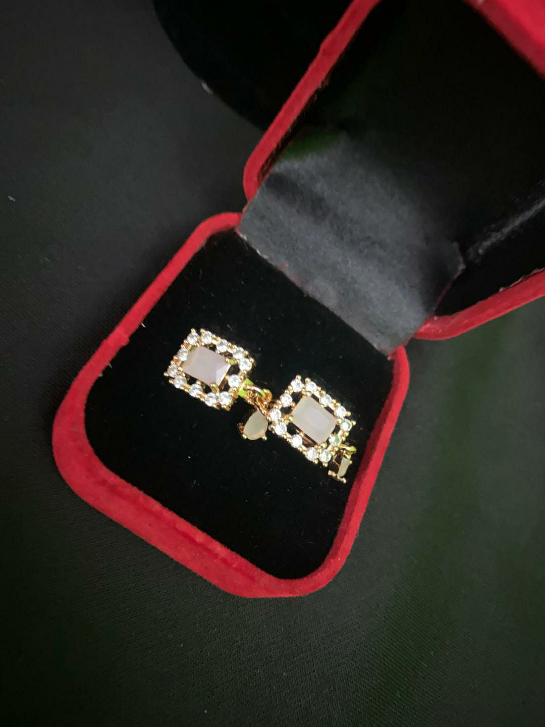 Fancy Gold Plated Zircon Studs