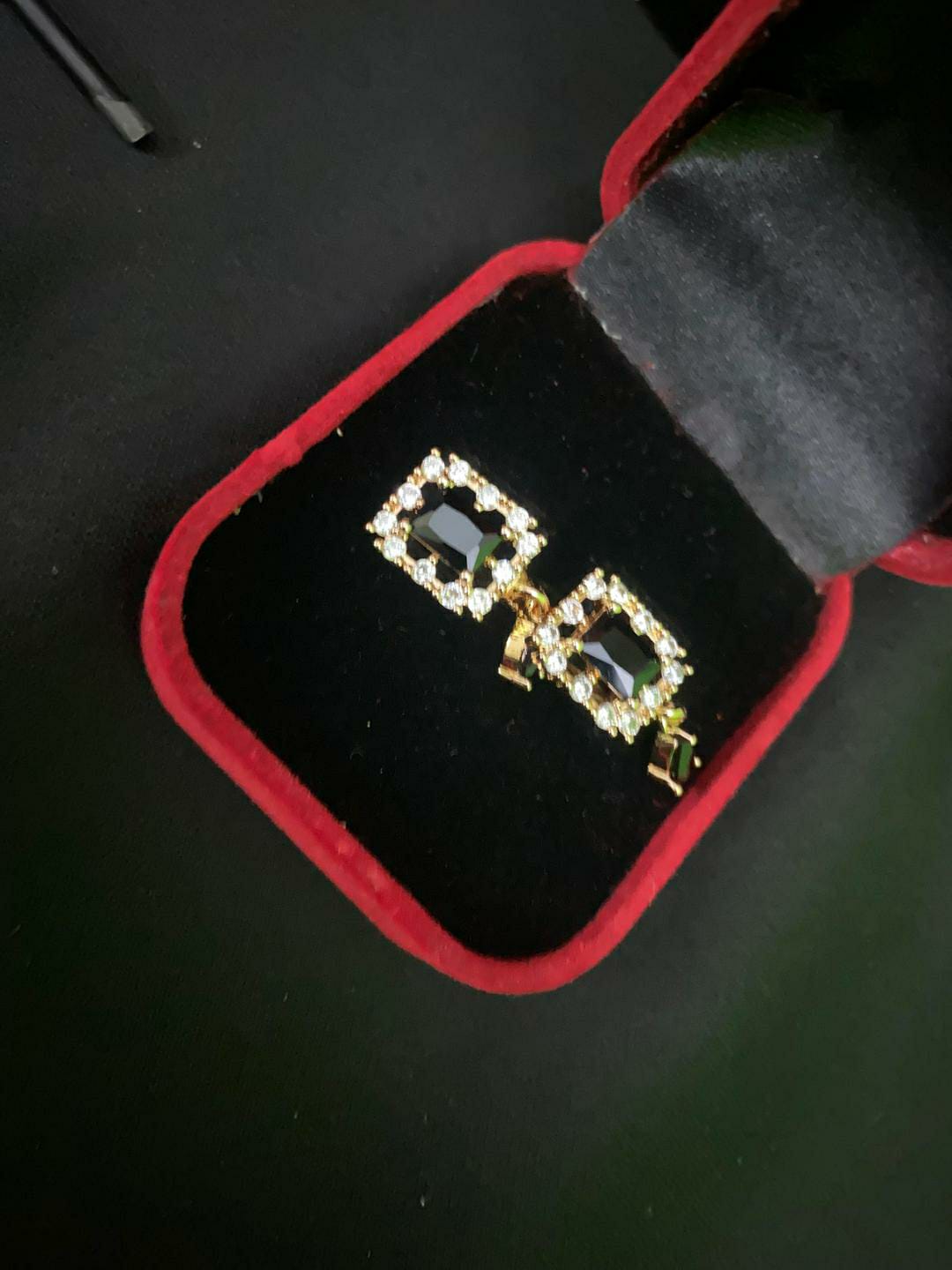 Fancy Gold Plated Zircon Studs