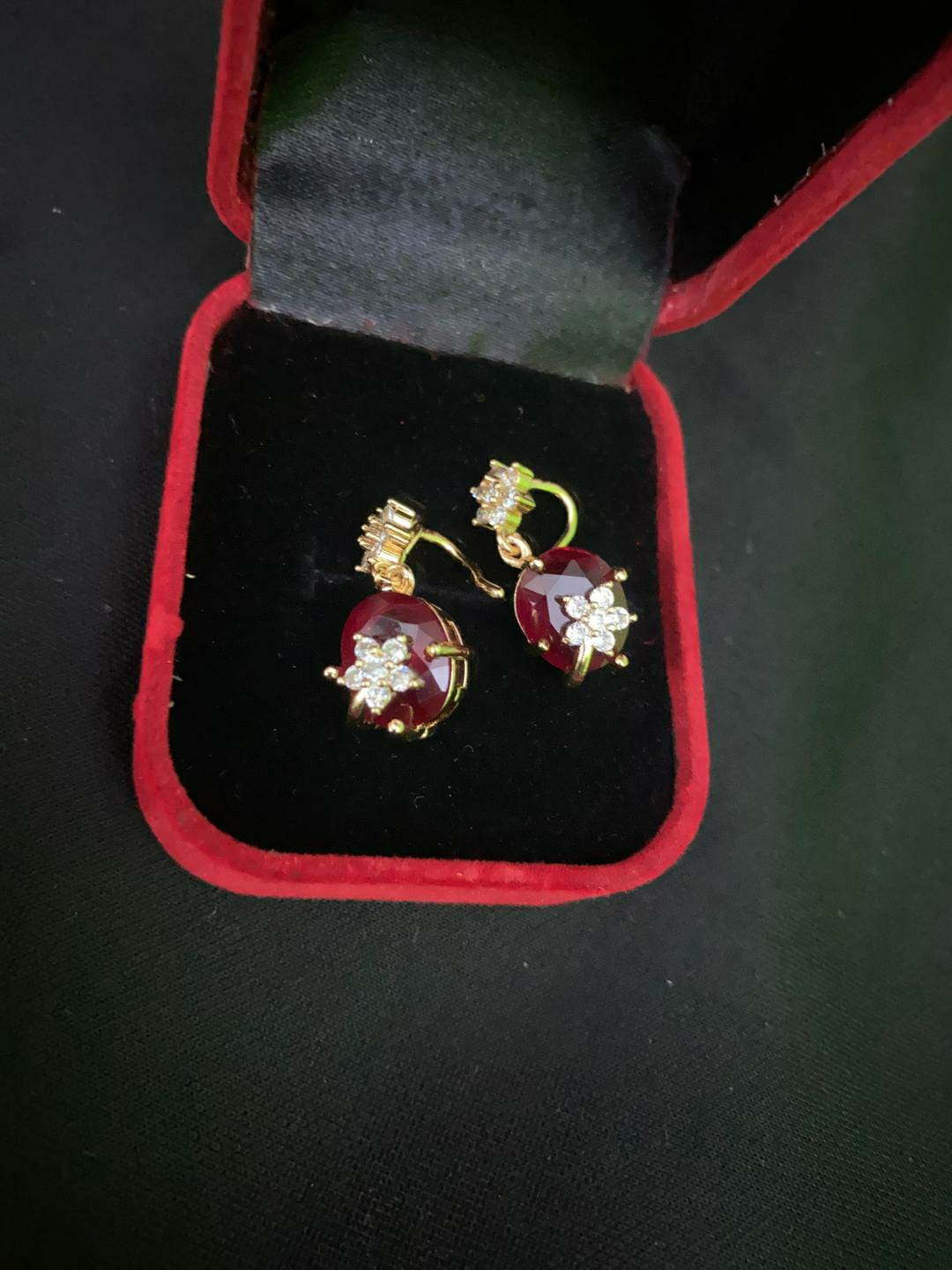 Fancy Gold Plated Crystal Earrings