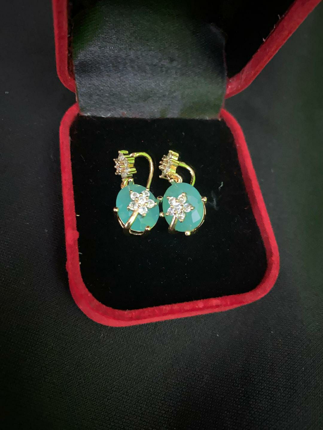 Fancy Gold Plated Crystal Earrings