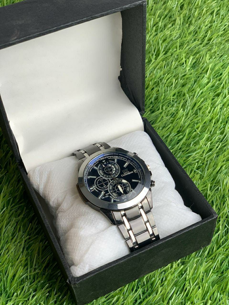 Men's Quartz Stainless Steel Round Watch - Water Resistant Analogue Timepiece