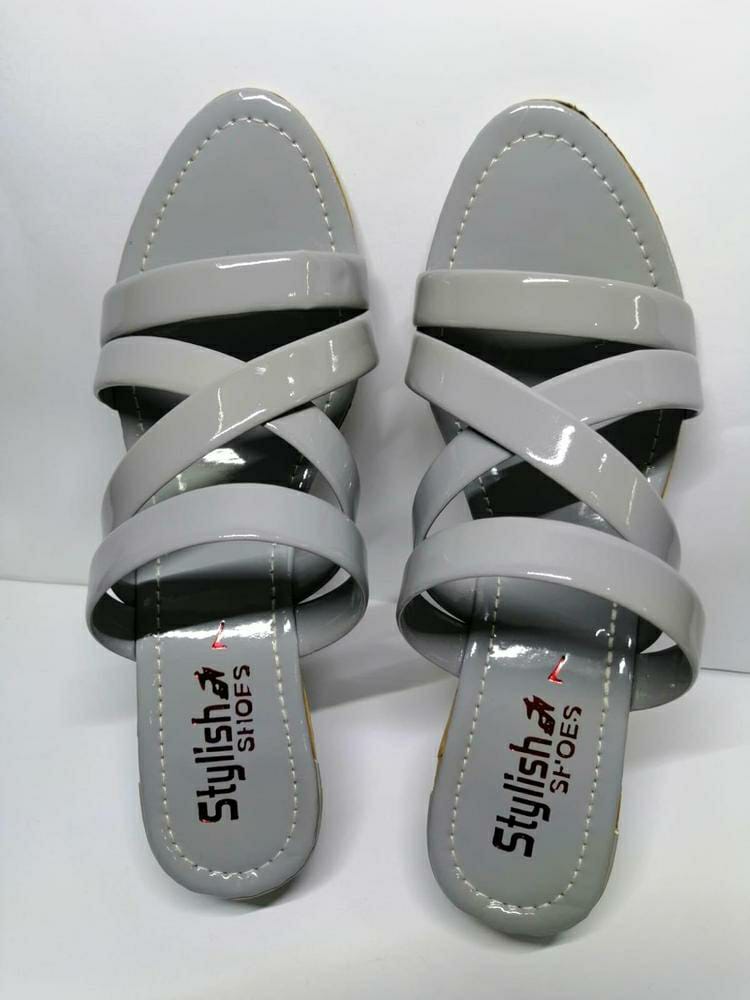Women's Rexine Formal Wedges (Grey)