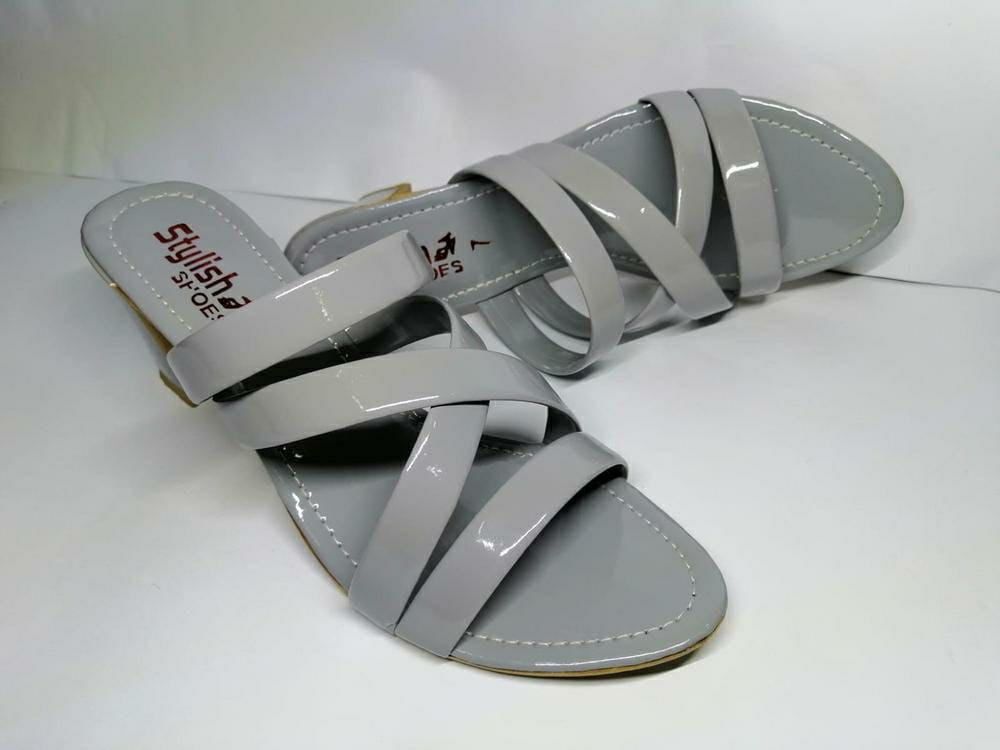 Women's Rexine Formal Wedges (Grey)