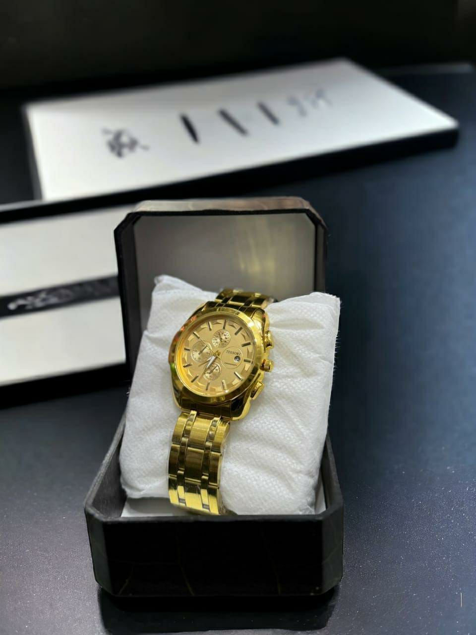 Men's Quartz Analogue Watch (Golden)