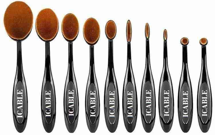 Oval Contour Makeup Brushes Set, Pack of 3