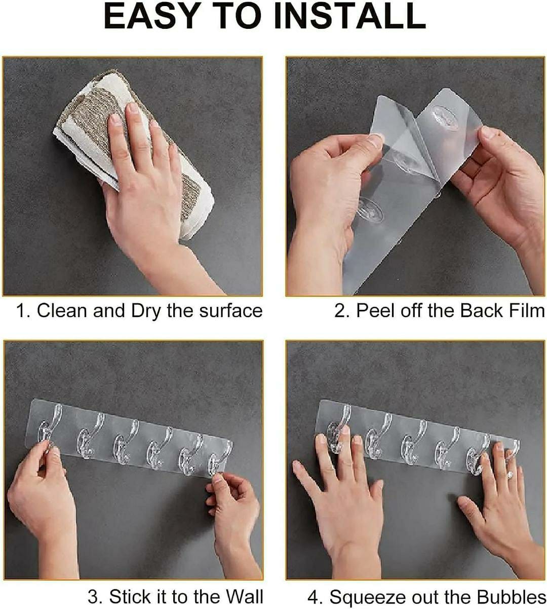 6 Pcs Easy To Install Wall Mount Hooks - Versatile Solution for Sorting and Transporting Clothes