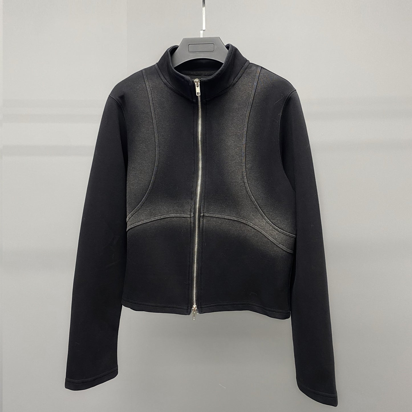 Design Sense Worn Looking Washed-out Niche Zipper Cardigan Sweater Coat Hot Girl Cool Wind