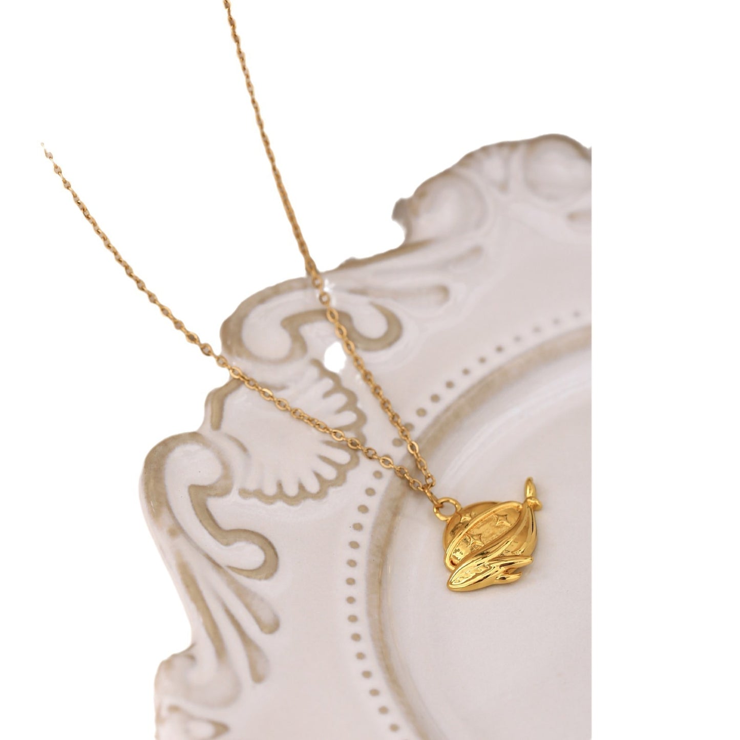 Stainless Steel Fashion Sun Moon Whale Necklace