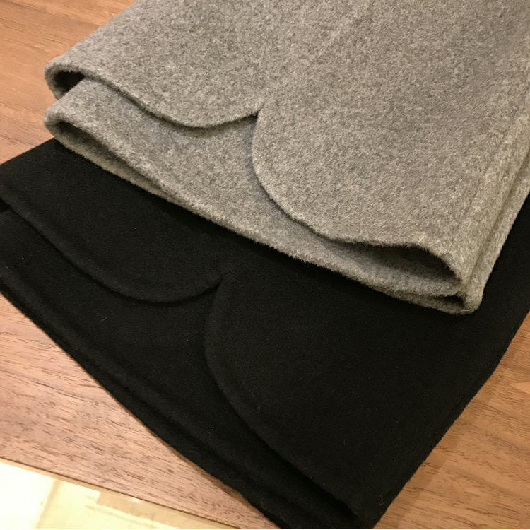 Design High Waist Double-sided Woolen Fabric Slit Sheath Skirt Women's Winter