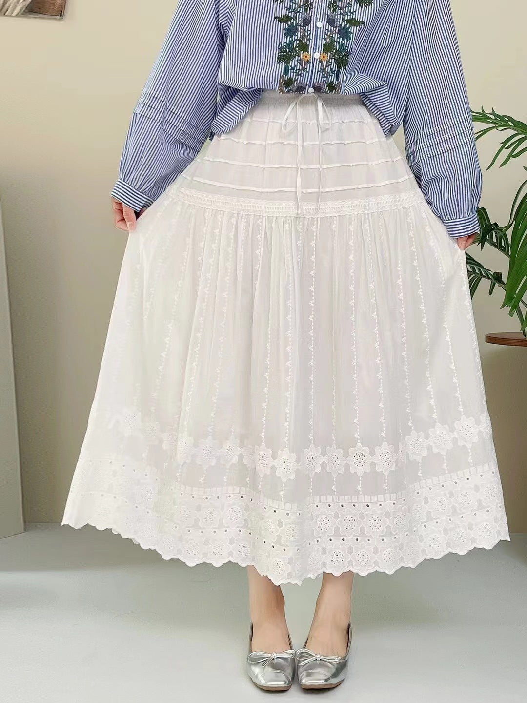 French Sweet A- Line Skirt High Waist Slimming Dress