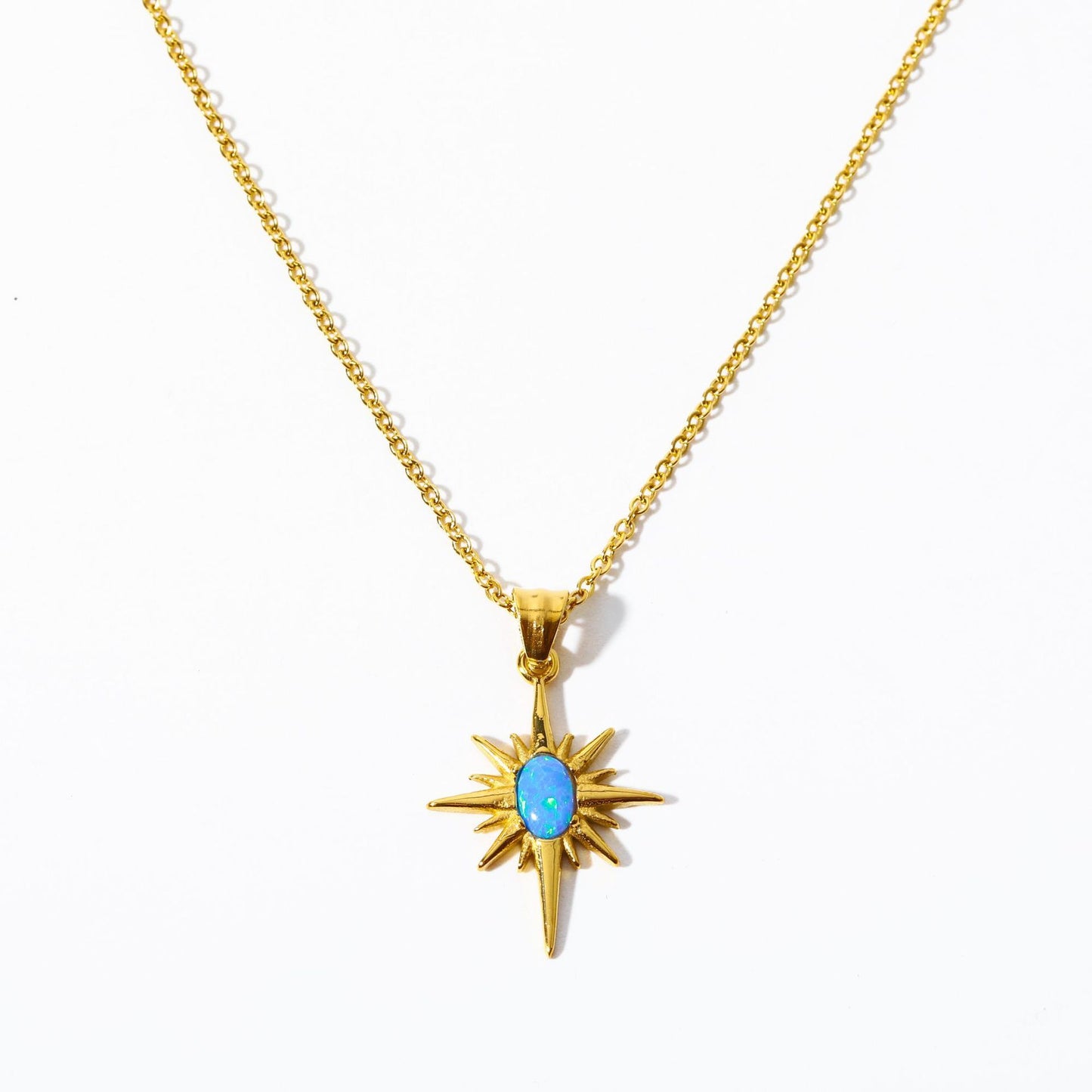 Stainless Steel Natural Gem Clavicle Chain Gold Necklace