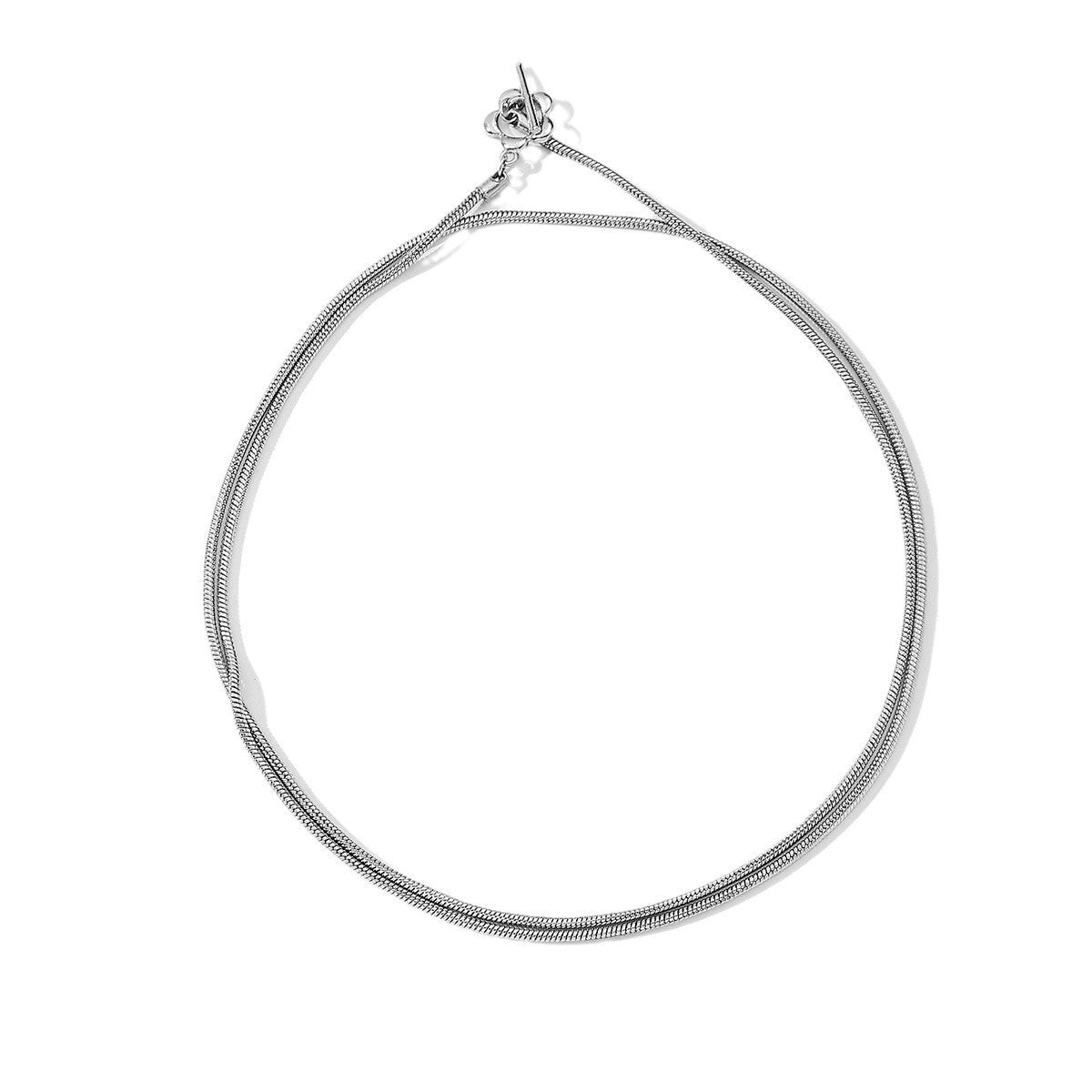 Hip Hop Double Layer Snake Bones Chain Necklace Niche