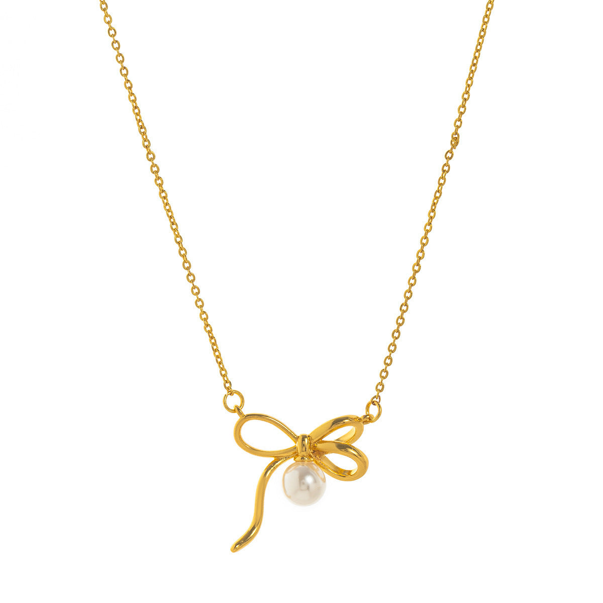 European And American Pearls Bow Necklace