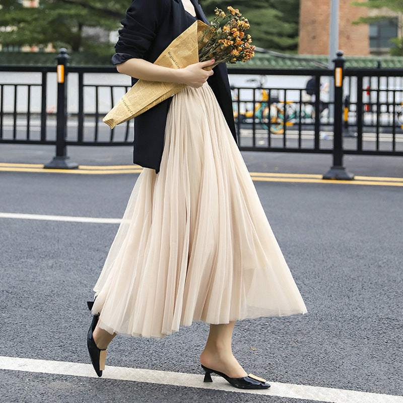 Fashion Wide Hem Gauzy Skirt For Women