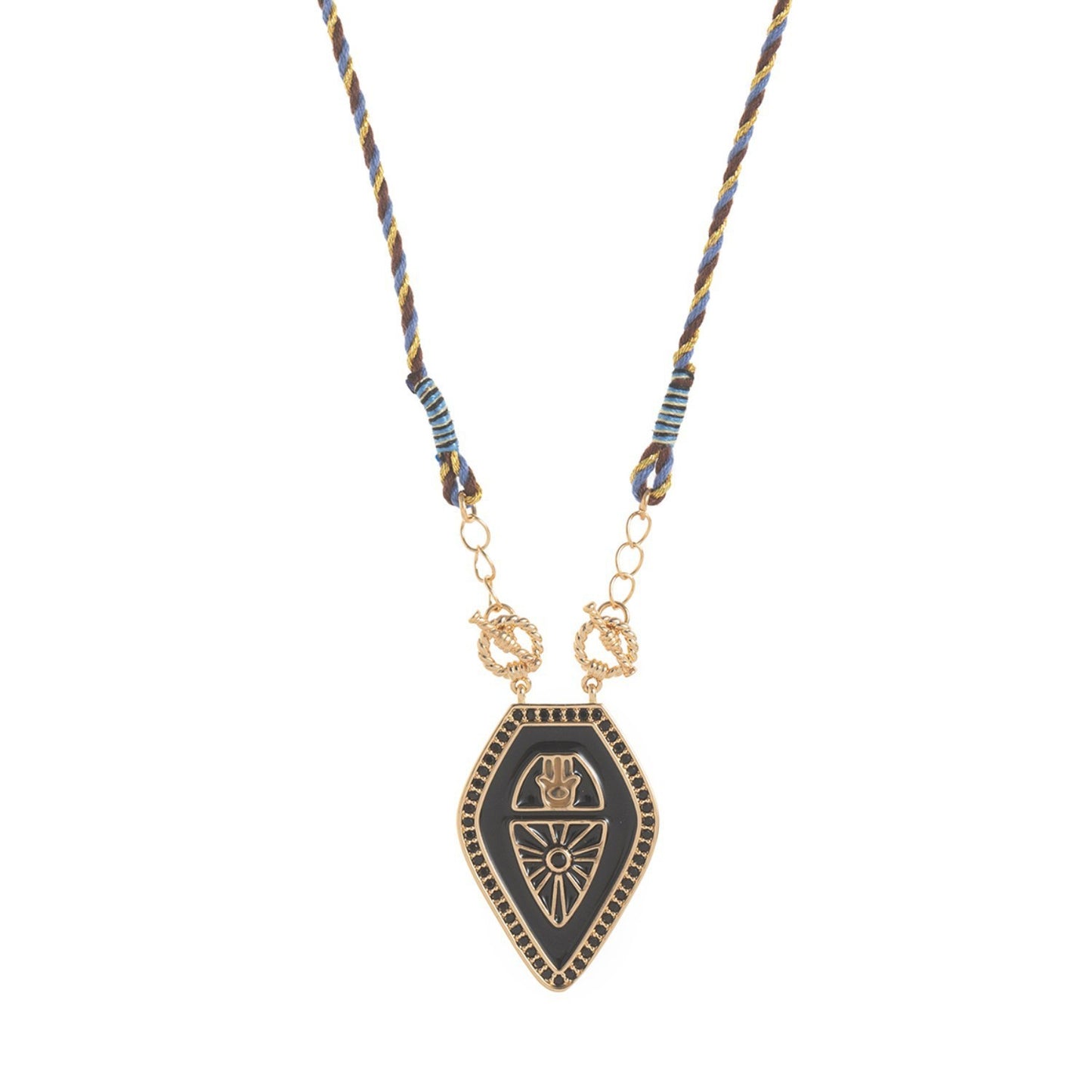 Retro Artistic Color Tarot Necklace Pendant Fashion Gold Plated