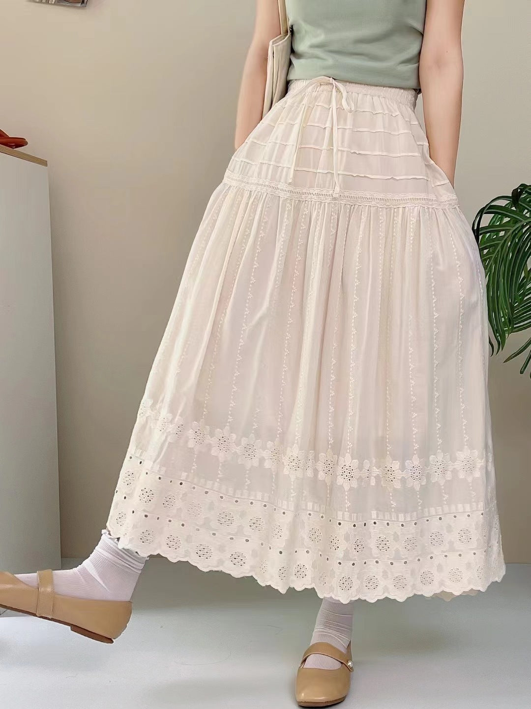 French Sweet A- Line Skirt High Waist Slimming Dress