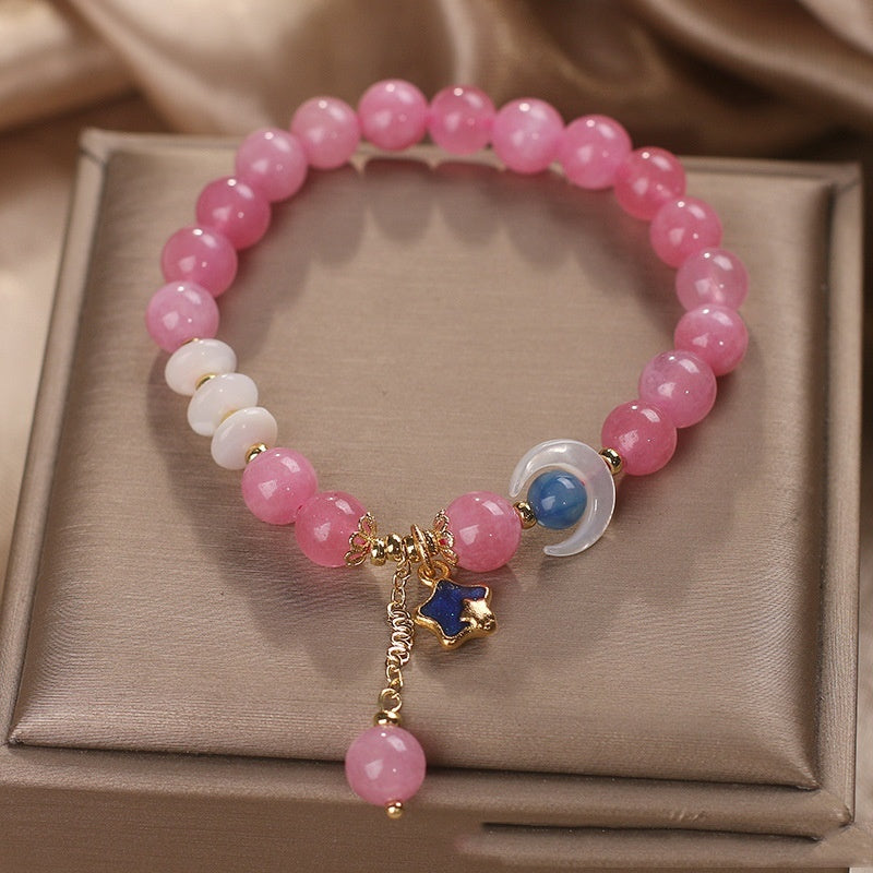 Natural Tourmaline Double Ring Bracelet Women's Light Luxury