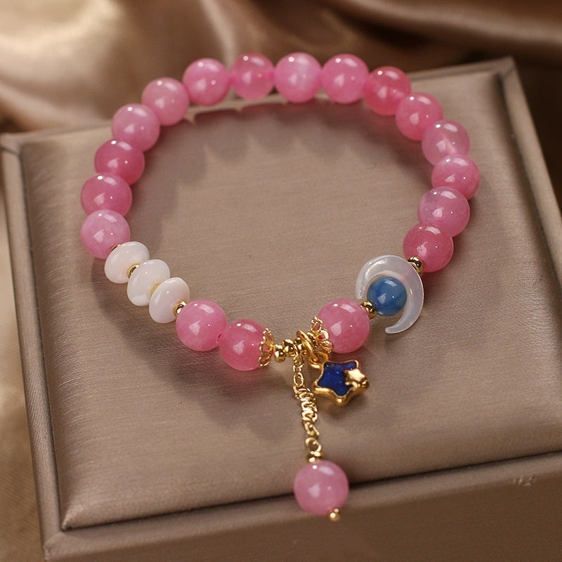 Natural Tourmaline Double Ring Bracelet Women's Light Luxury