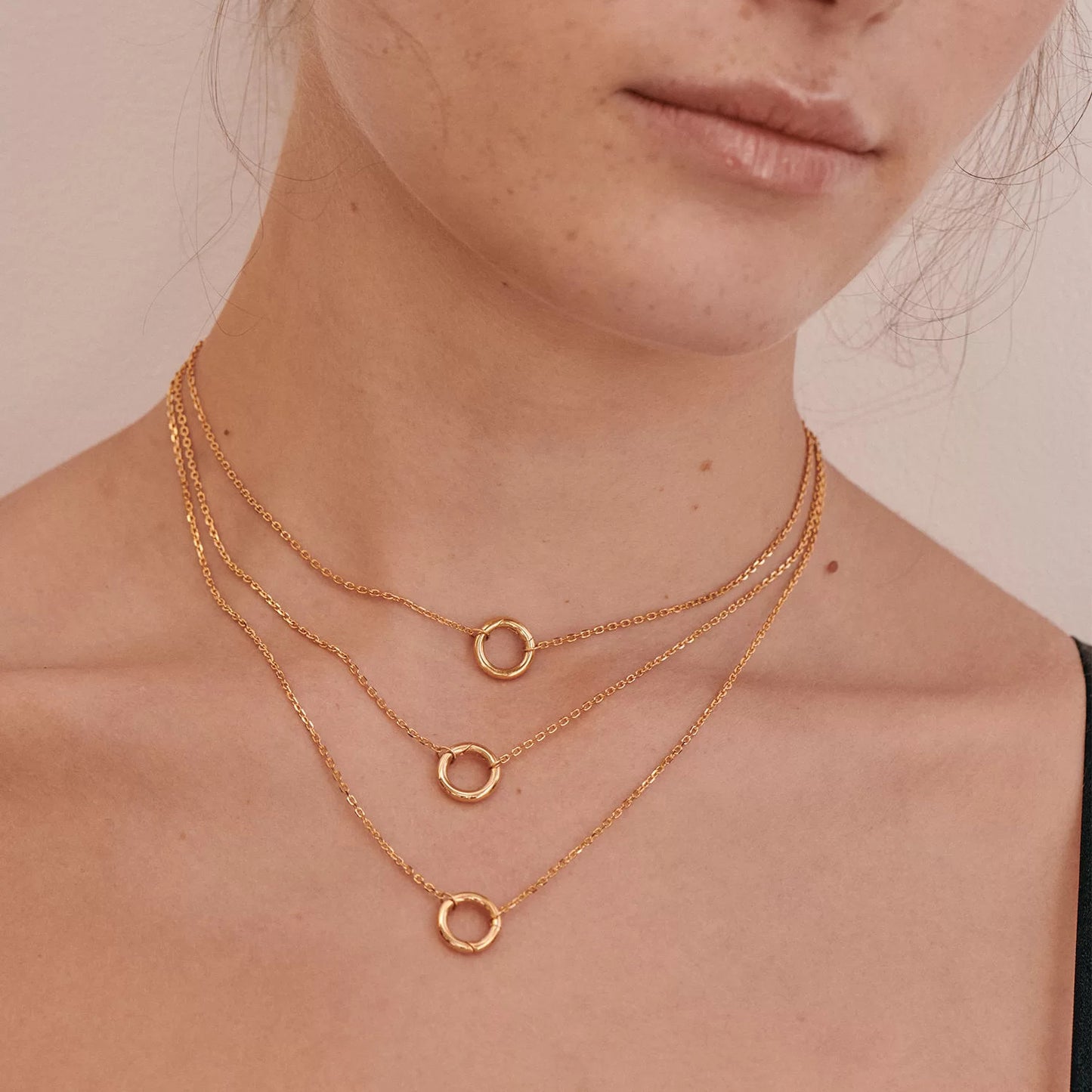 Open End Ring Necklace Pendant Stainless Steel