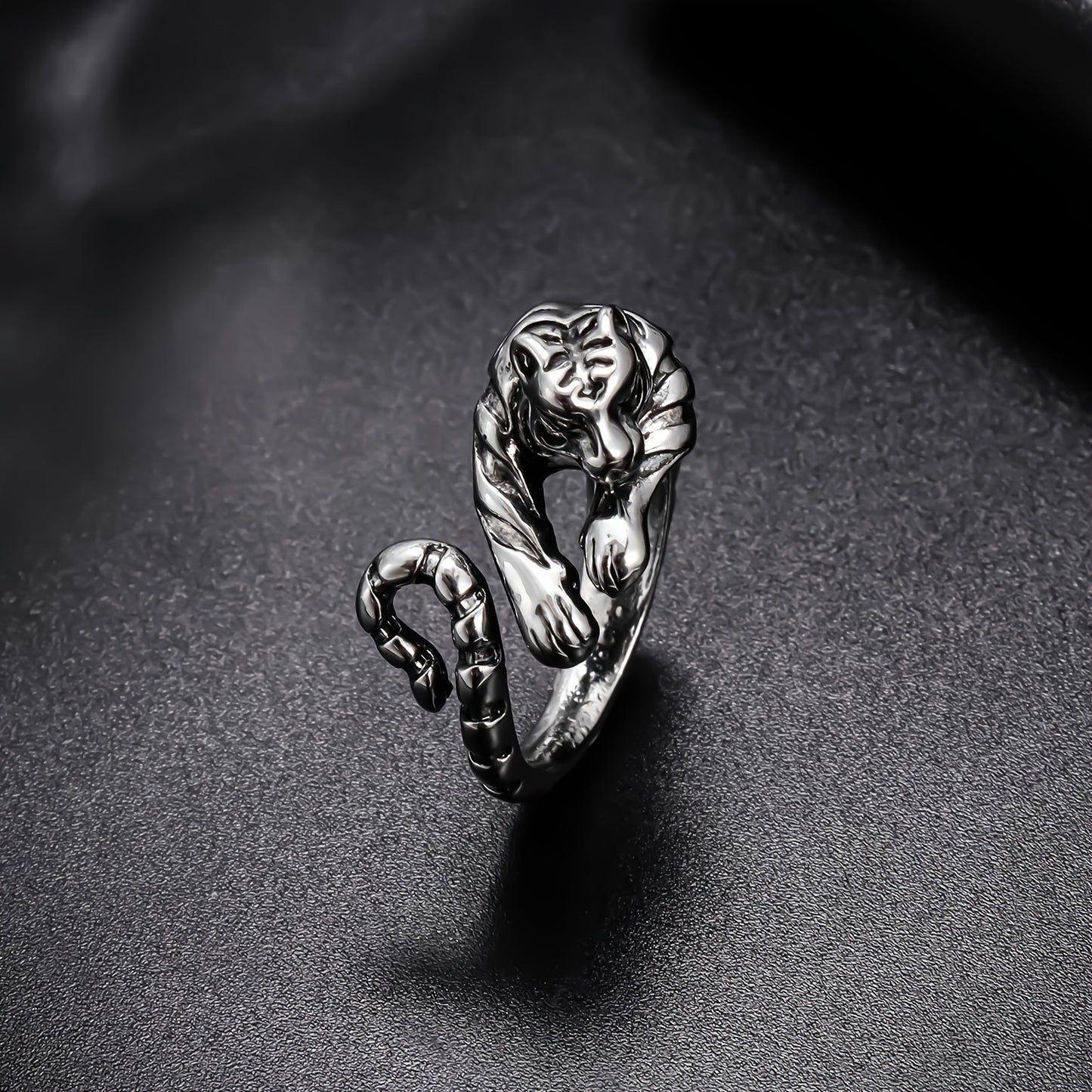 Tiger Open Ring Alloy Personality Retro