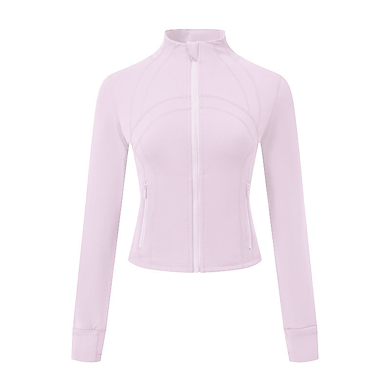 Spring And Summer Thin Double-sided Brushed Slim Fit Stretch Stand Collar Jacket
