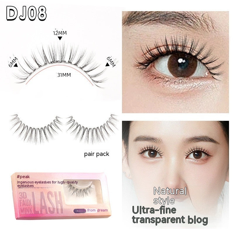 Eyelash Peak Natural False Eyelashes Sheer Root One-pair Package