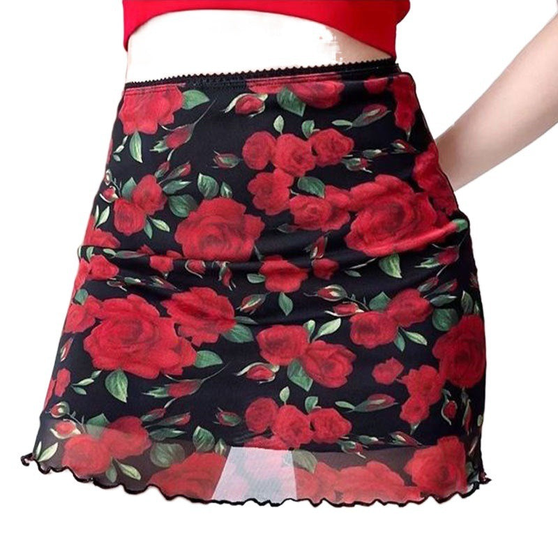 Sexy Stretch High Waist Mesh Skirt